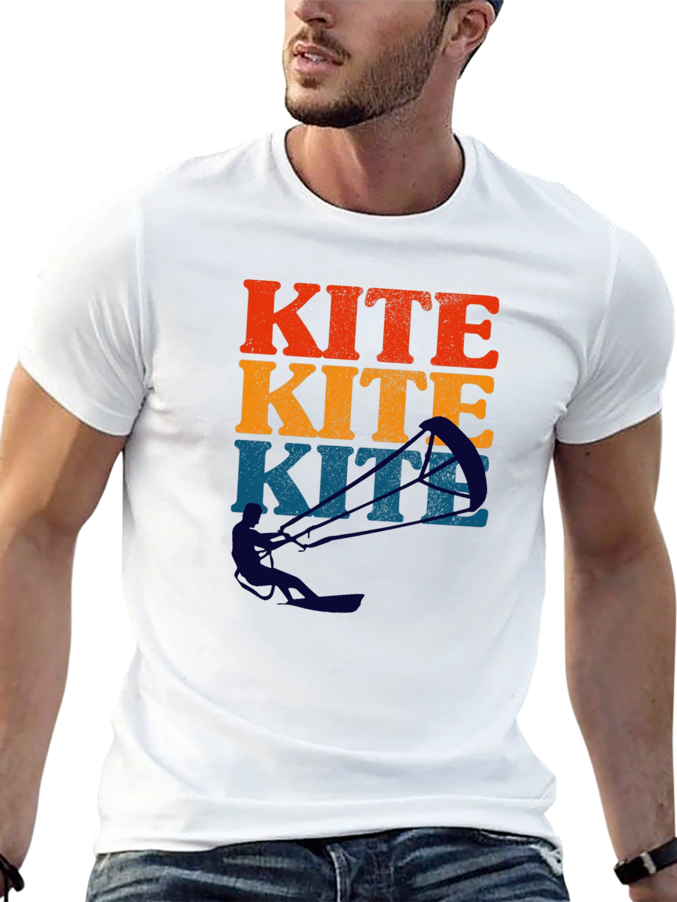 Kite Surfing Retro Graphic T-Shirt