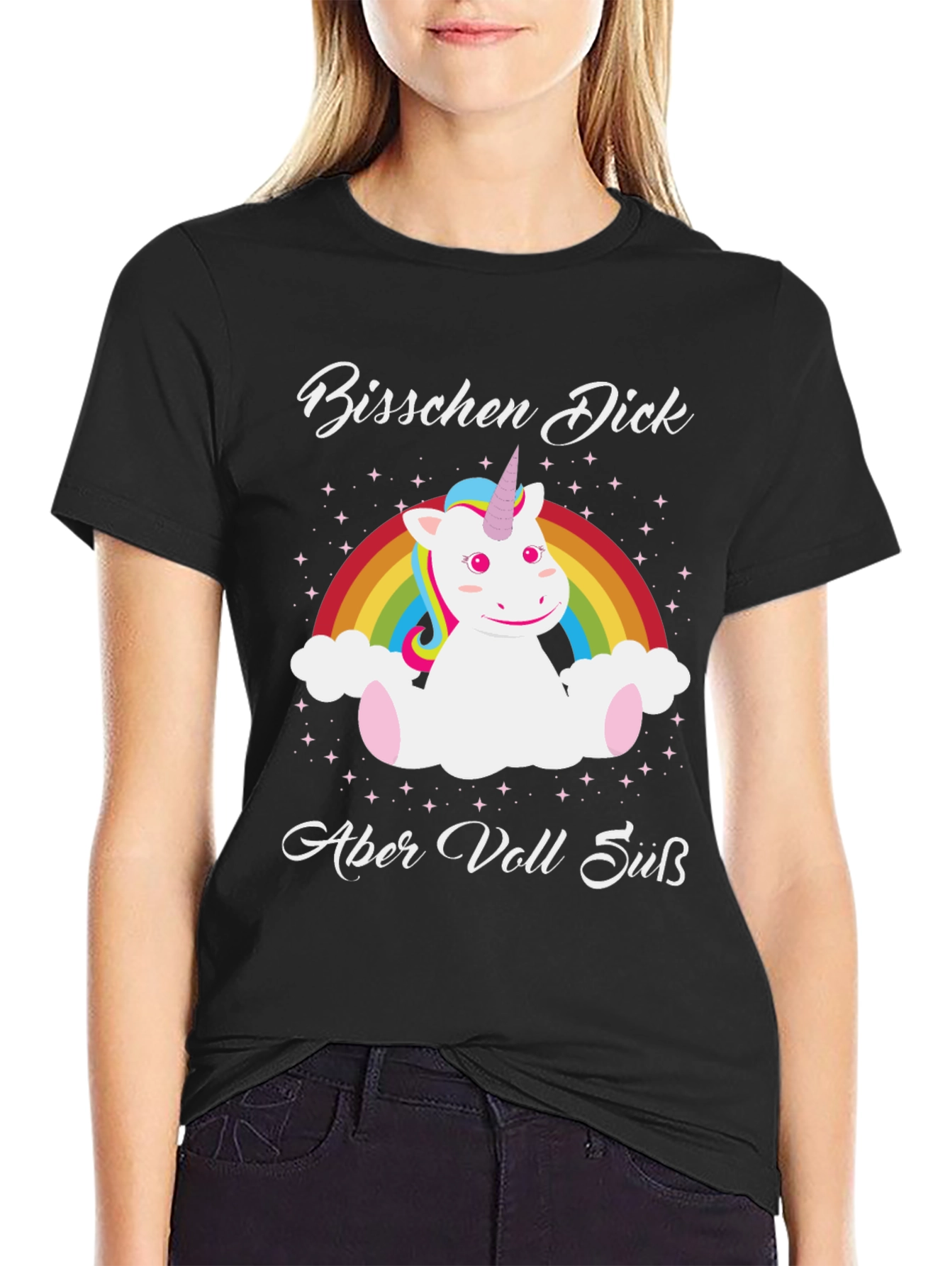 Funny Unicorn T-Shirt - Bischen Dick Aber Voll Sub