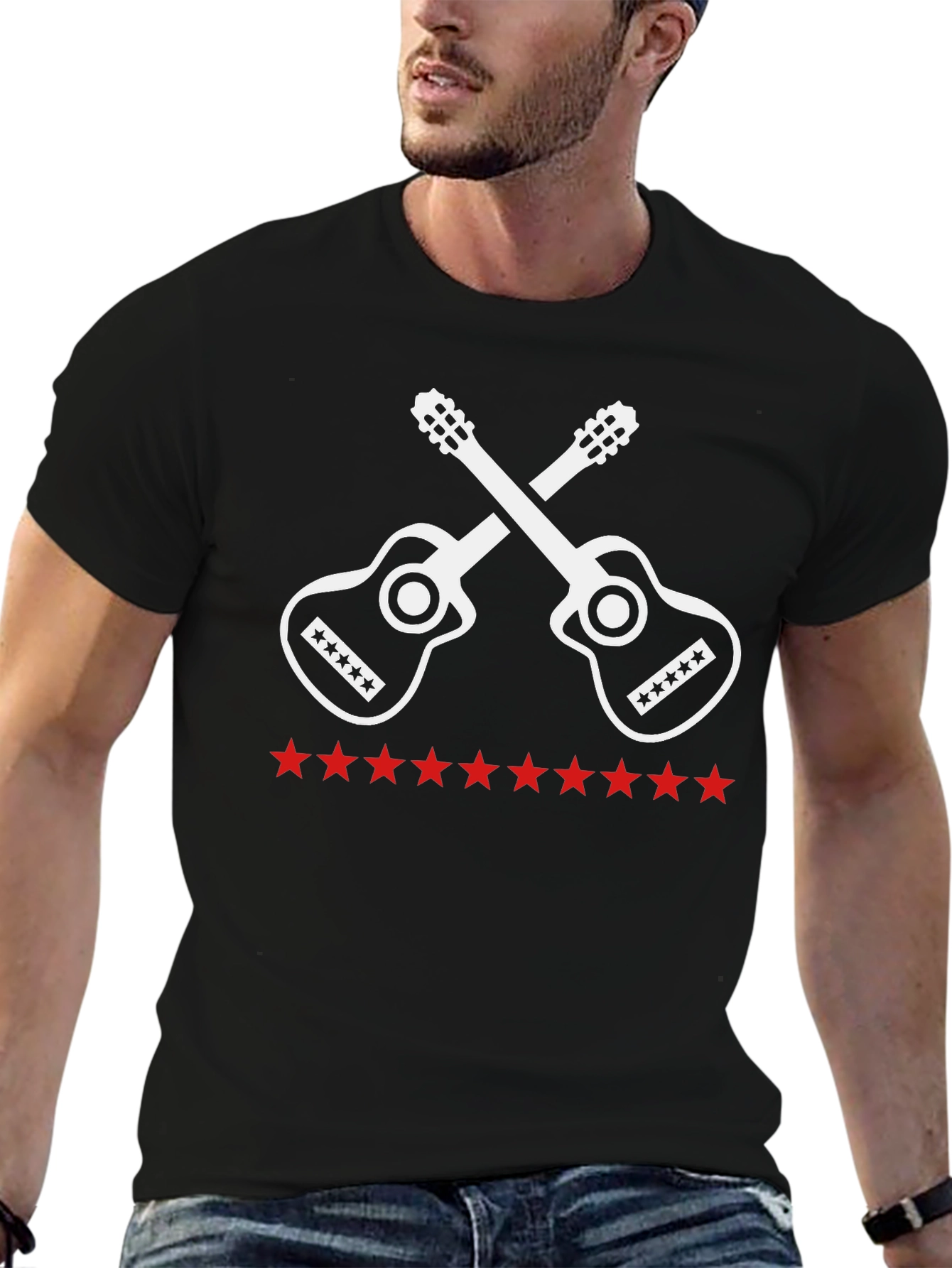 Guitar Star Graphic Tee - Black
