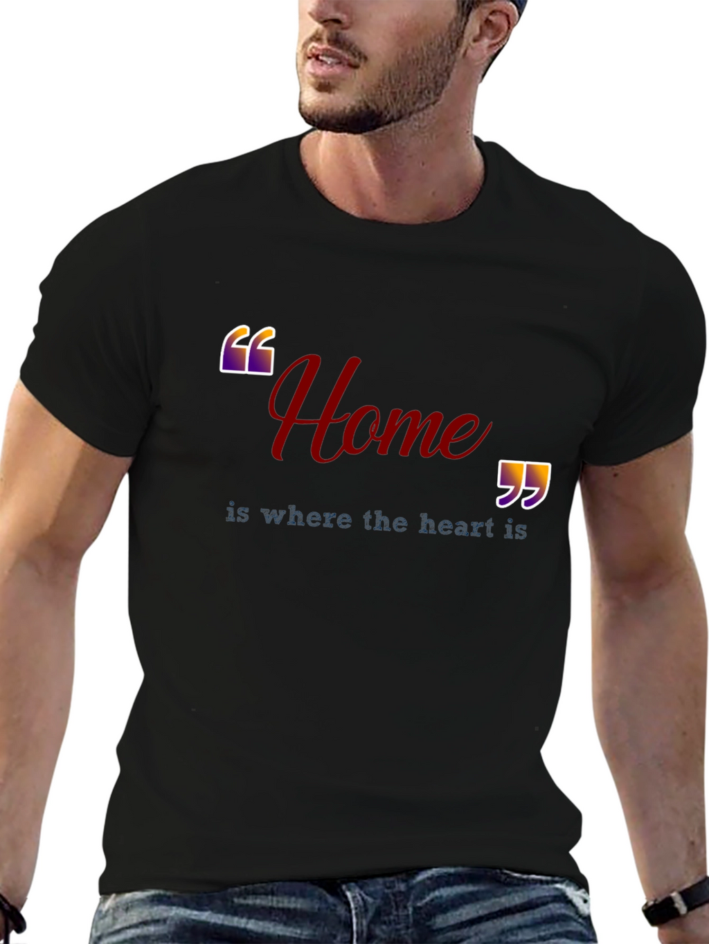 Home is Where the Heart Is Black T-Shirt