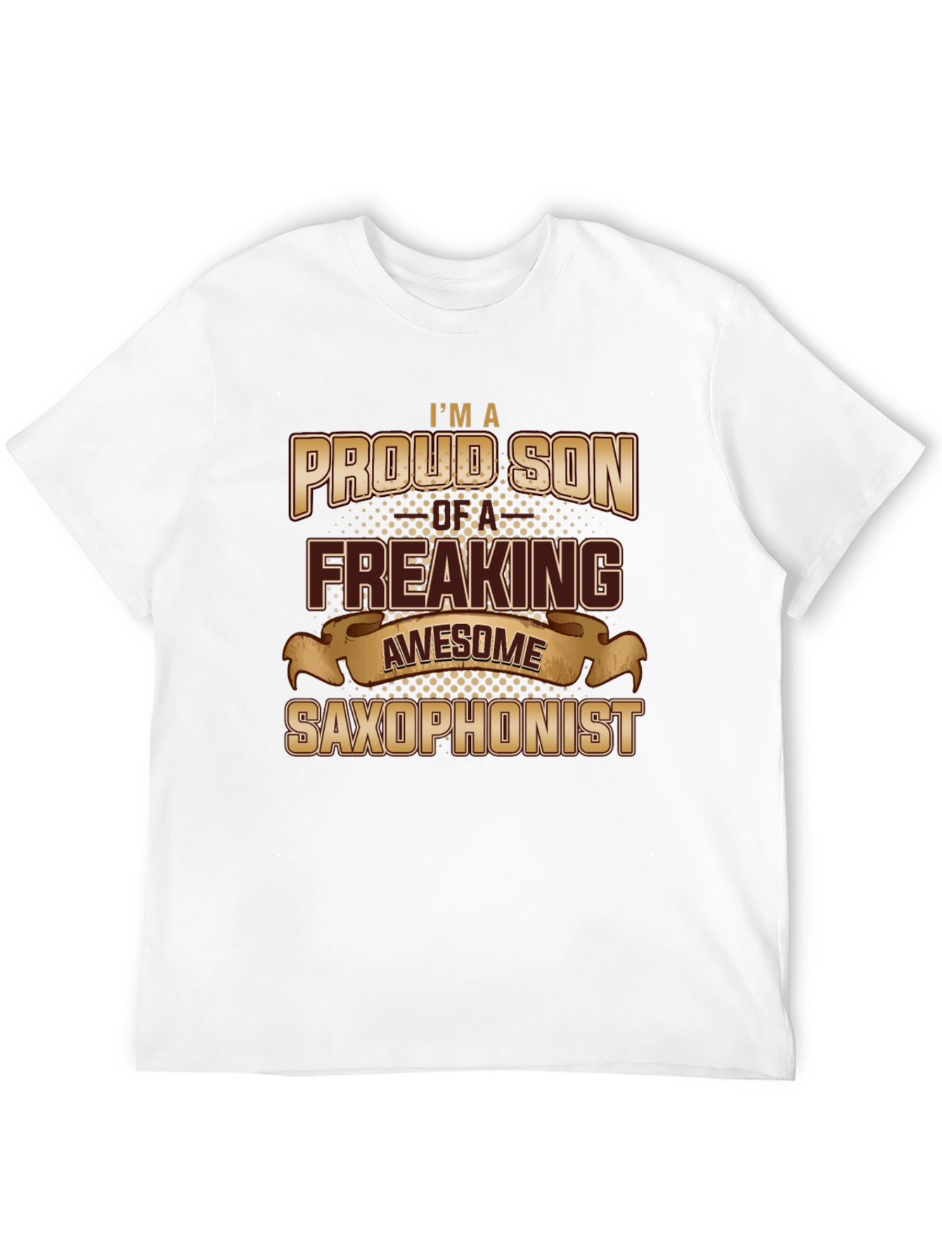 Proud Son Awesome Saxophonist Black Graphic Tee