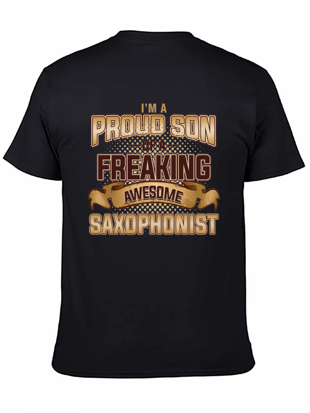 Proud Son Awesome Saxophonist Black Graphic Tee
