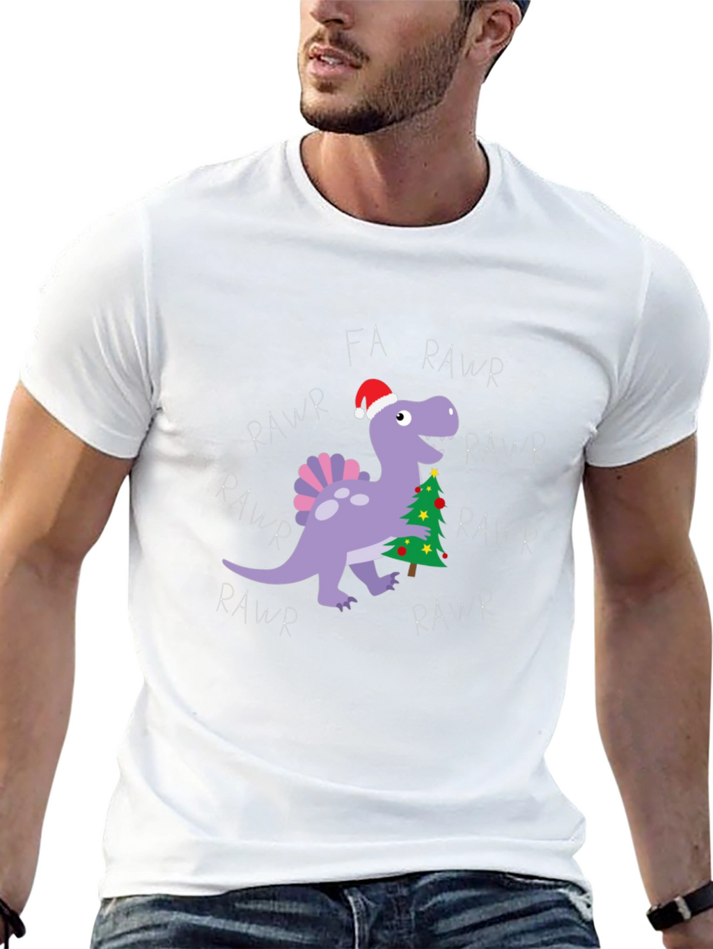 Fa Rawr Rawr Dinosaur Christmas T-Shirt