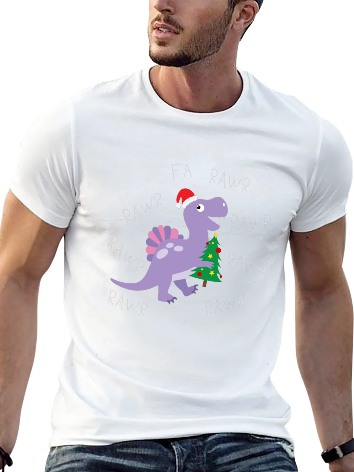 Fa Rawr Rawr Dinosaur Christmas T-Shirt
