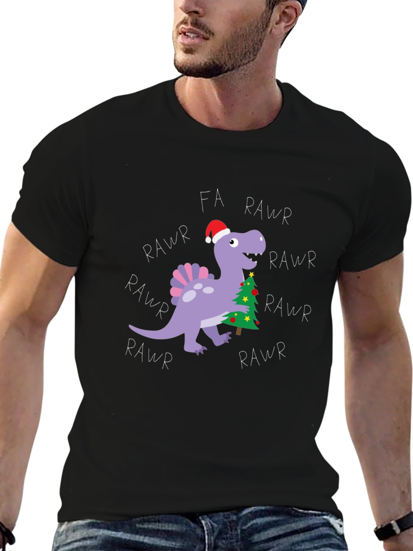 Fa Rawr Rawr Dinosaur Christmas T-Shirt