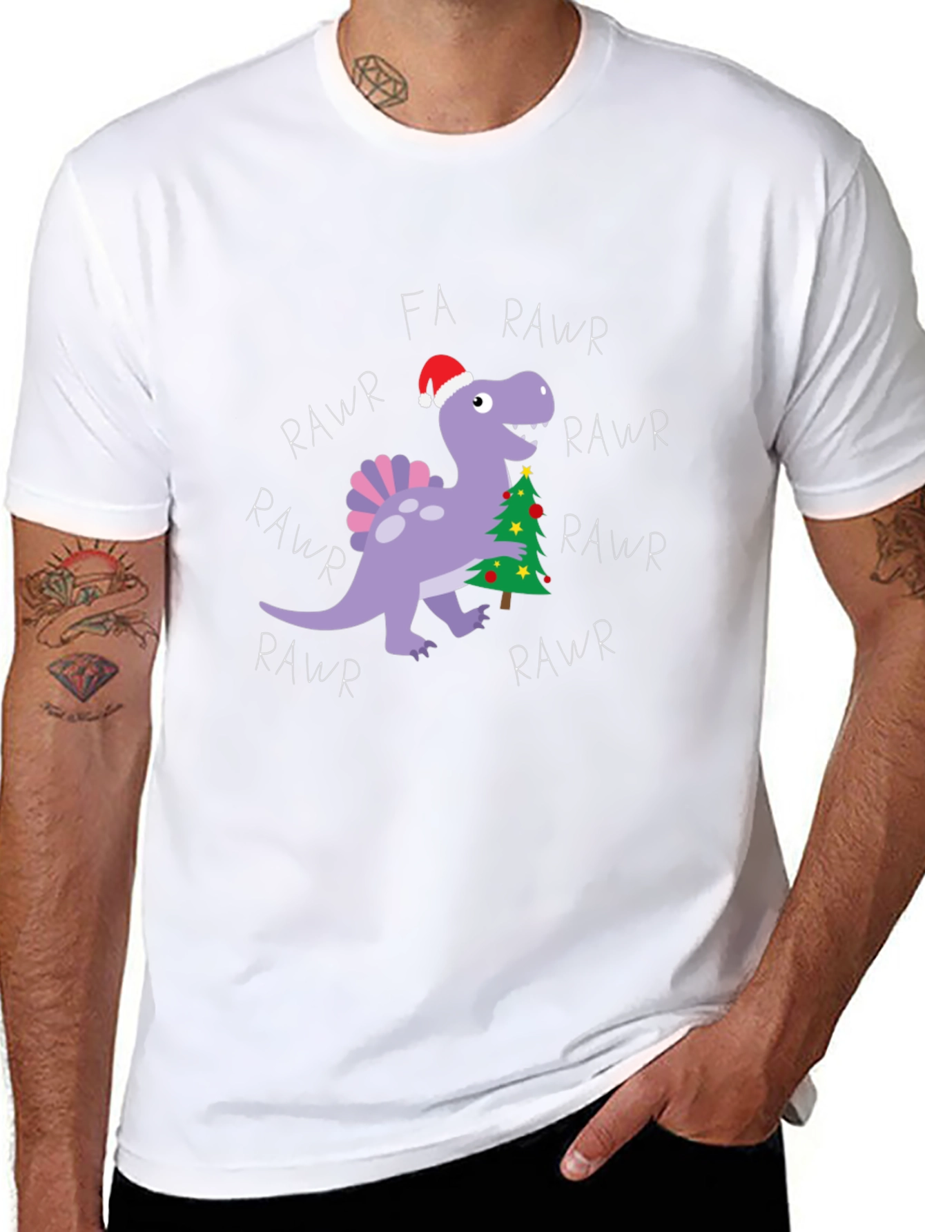 Fa Rawr Rawr Dinosaur Christmas T-Shirt
