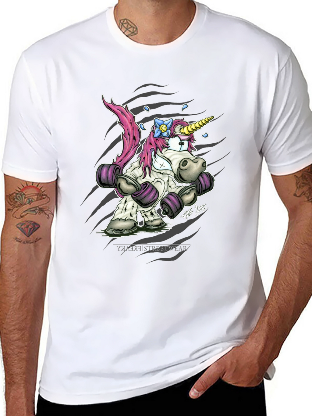Unicorn Powerlifter Black T-Shirt