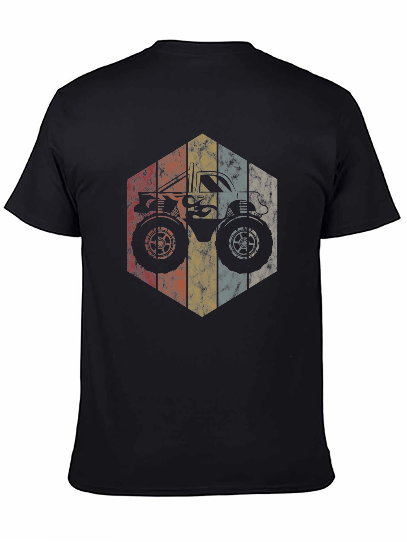 Vintage Monster Truck Hexagon Graphic Tee
