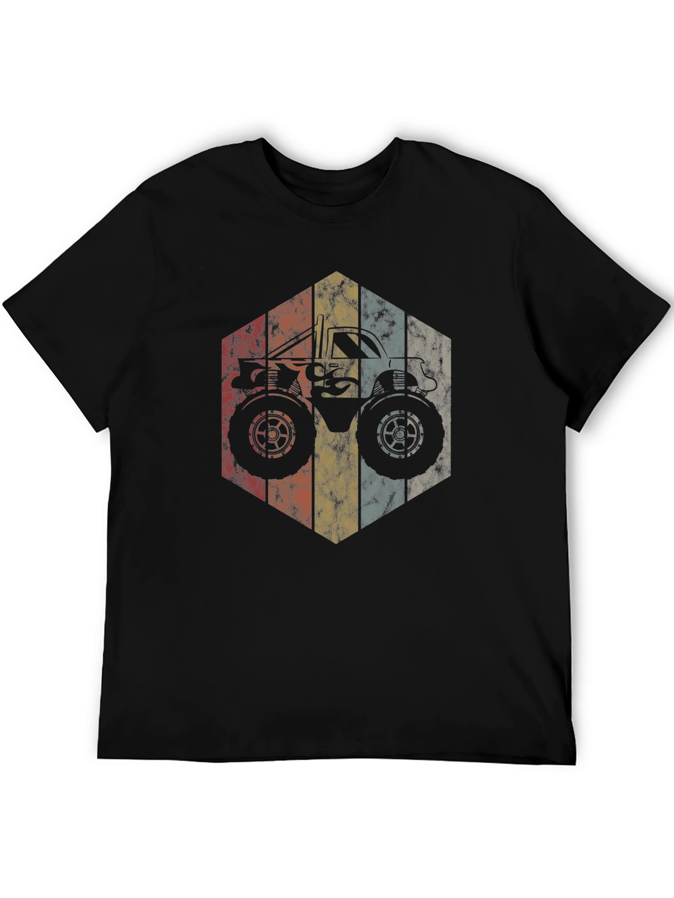 Vintage Monster Truck Hexagon Graphic Tee