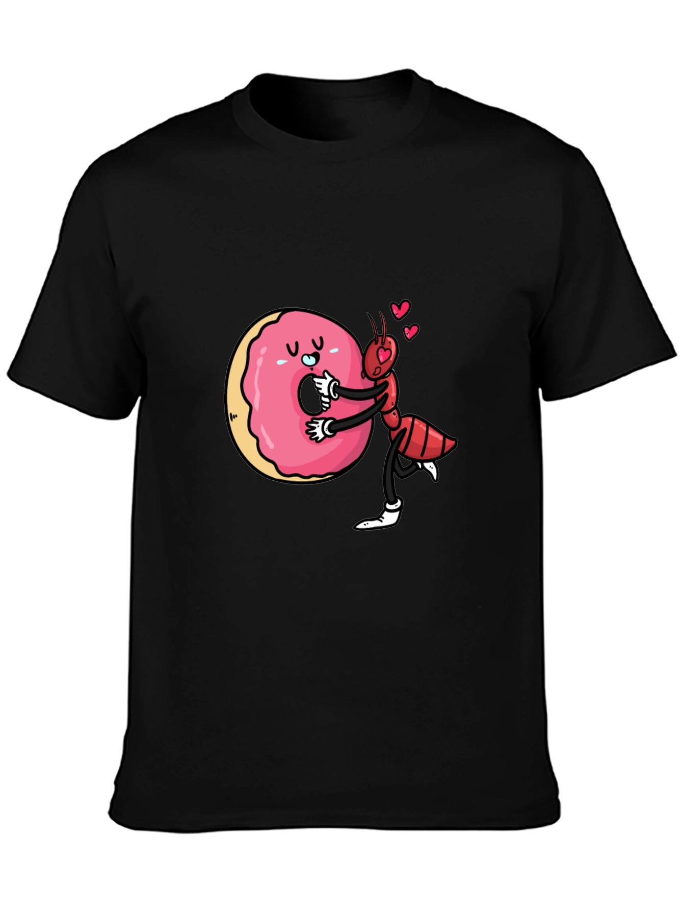 Ant Hugs Donut Graphic Tee - Unisex Crew Neck T-Shirt
