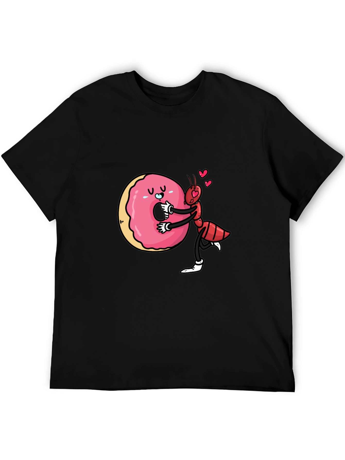 Ant Hugs Donut Graphic Tee - Unisex Crew Neck T-Shirt