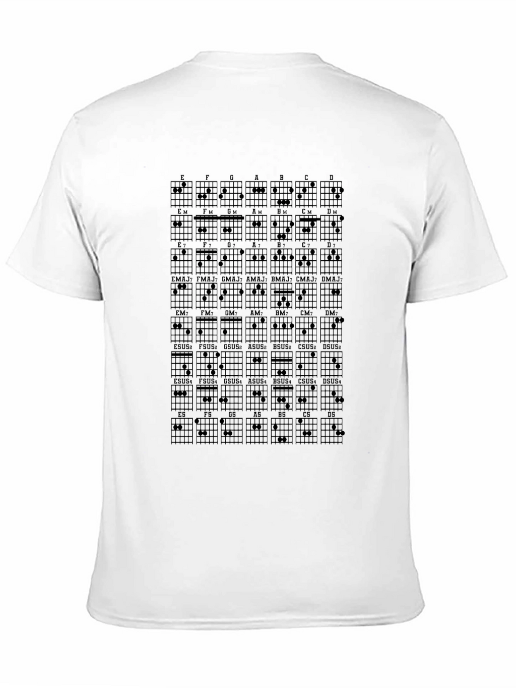 Guitar Chord Chart Graphic T-Shirt - Musician Tee