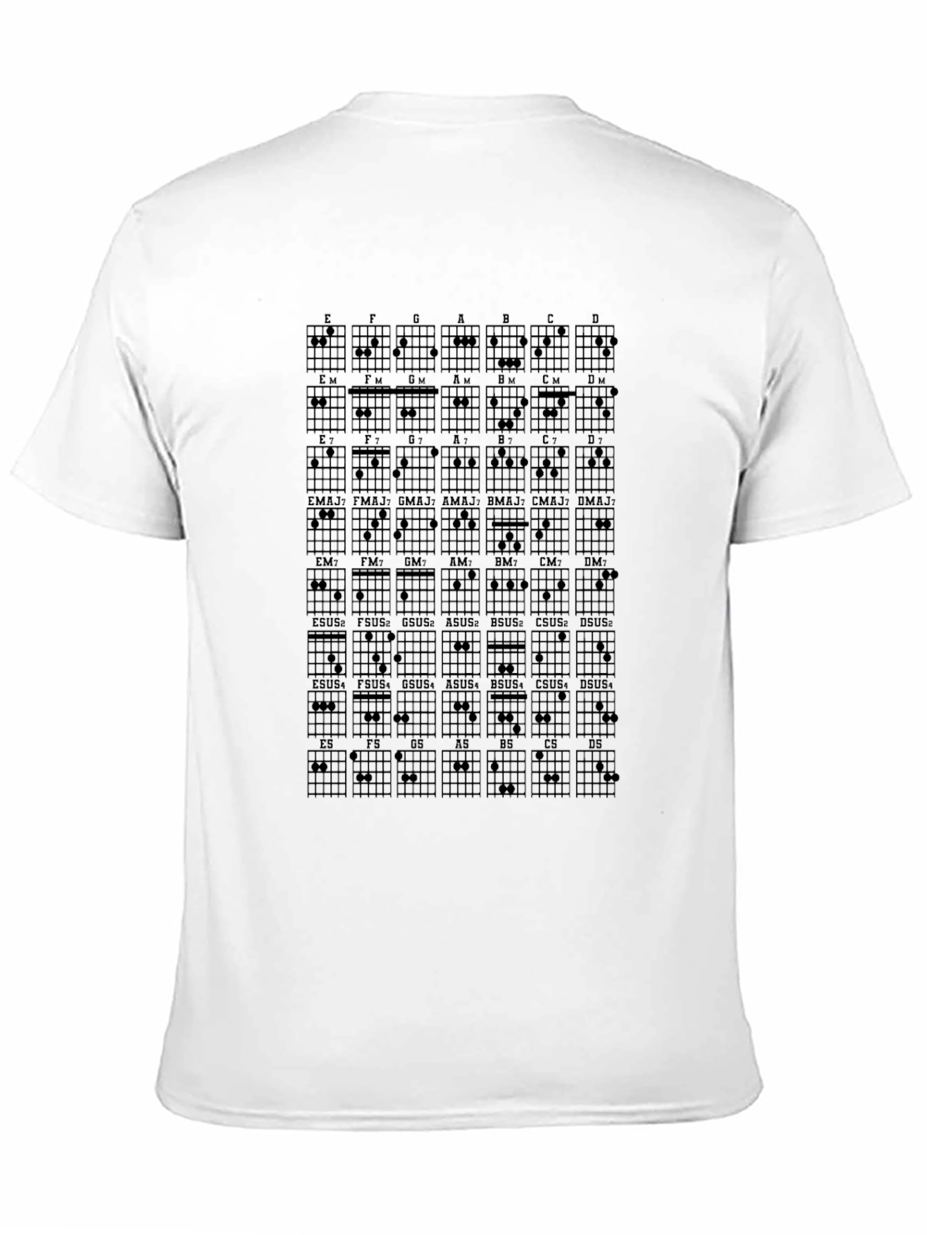 Guitar Chord Chart Graphic T-Shirt - Musician Tee