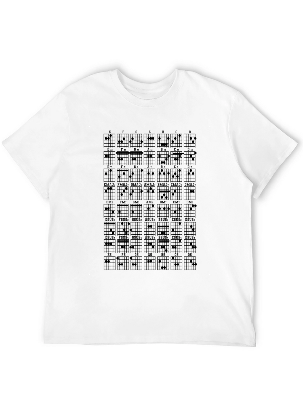 Guitar Chord Chart Graphic T-Shirt - Musician Tee