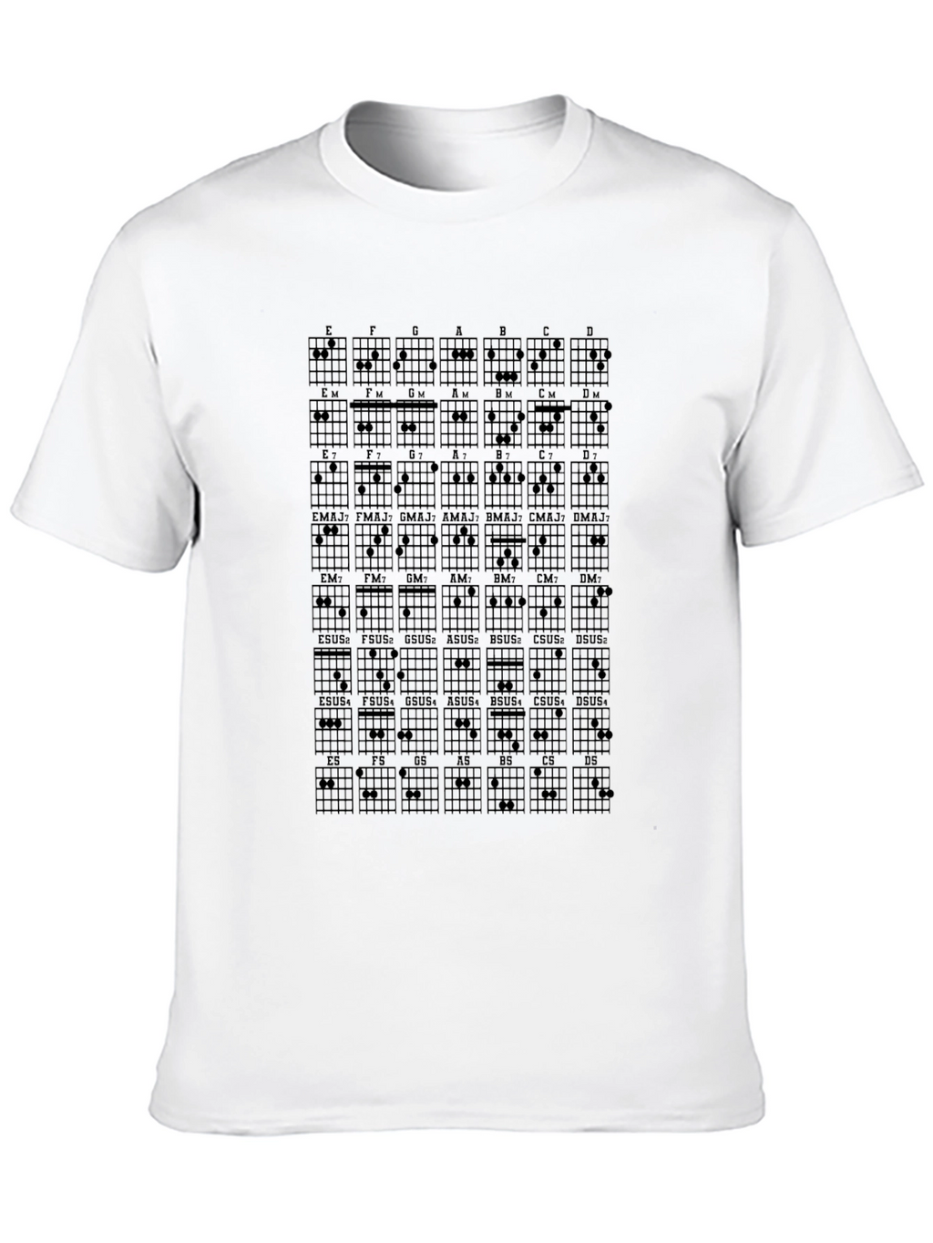Guitar Chord Chart Graphic T-Shirt - Musician Tee