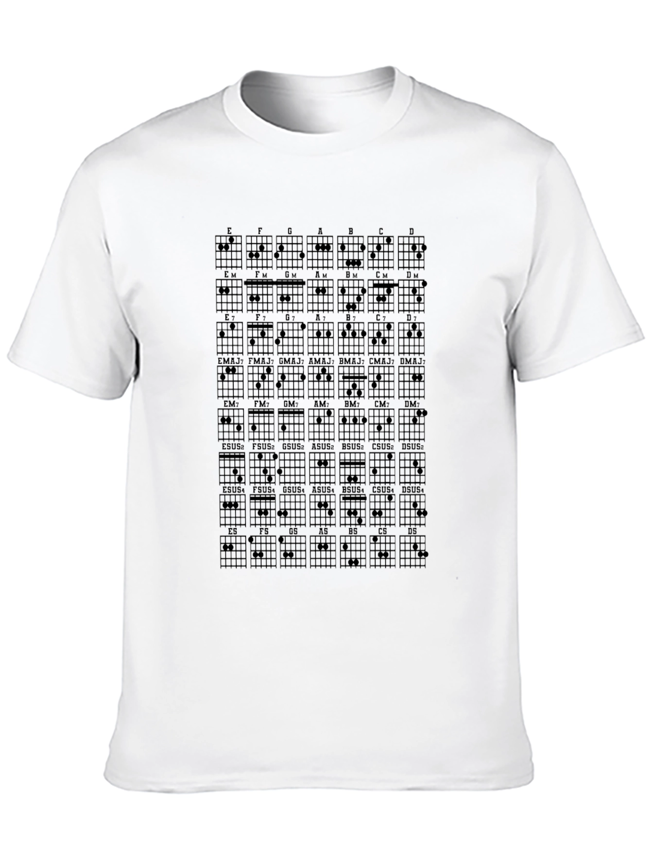 Guitar Chord Chart Graphic T-Shirt - Musician Tee