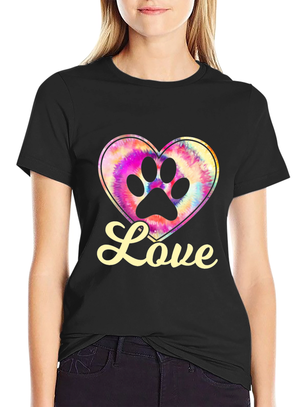 Love Paw Print Heart Tee