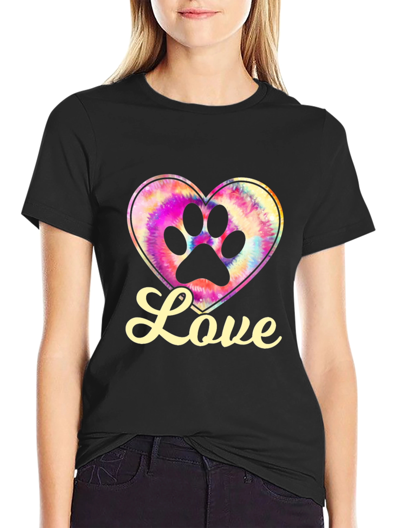 Love Paw Print Heart Tee
