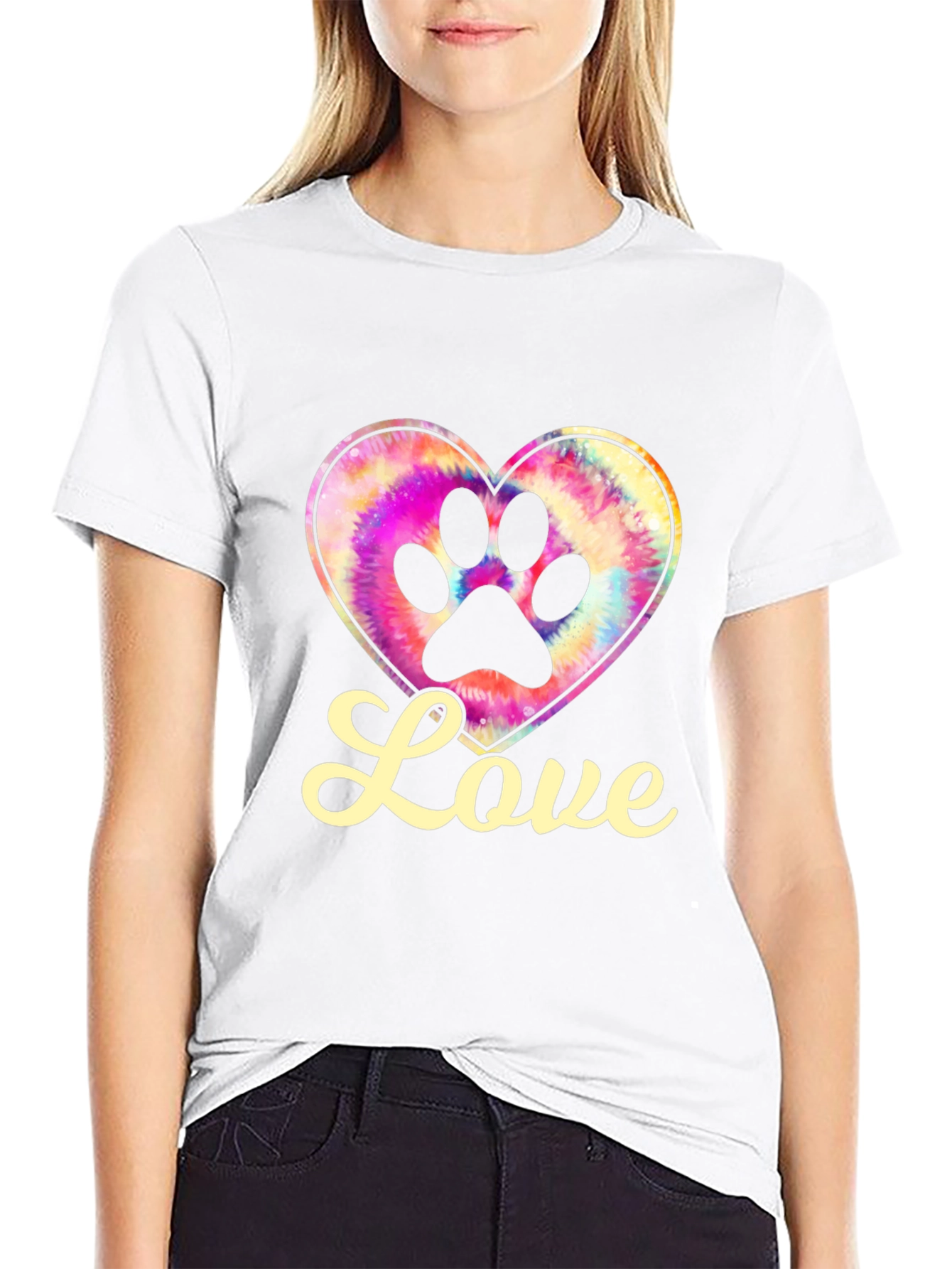 Love Paw Print Heart Tee