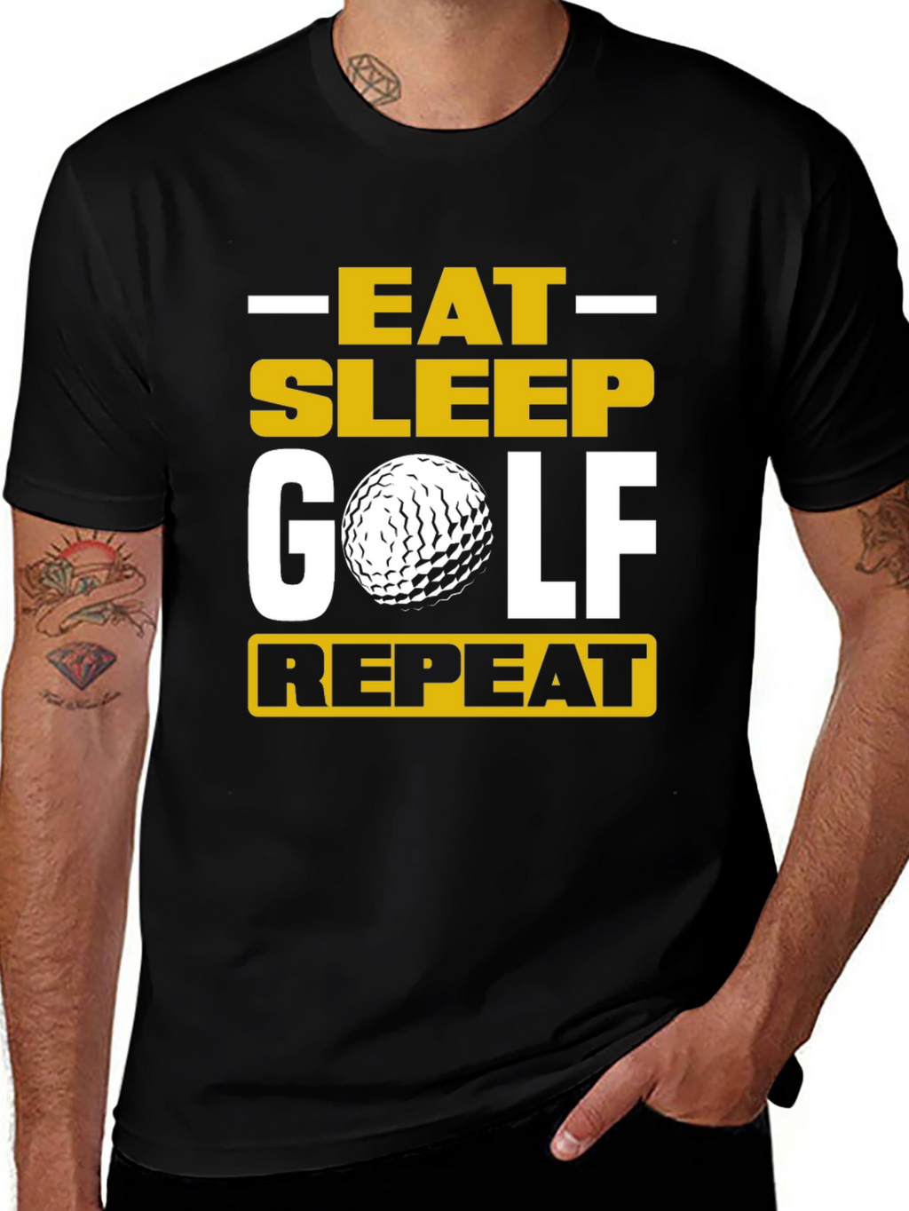 Eat Sleep Golf Repeat T-Shirt - Golfer Gift Tee