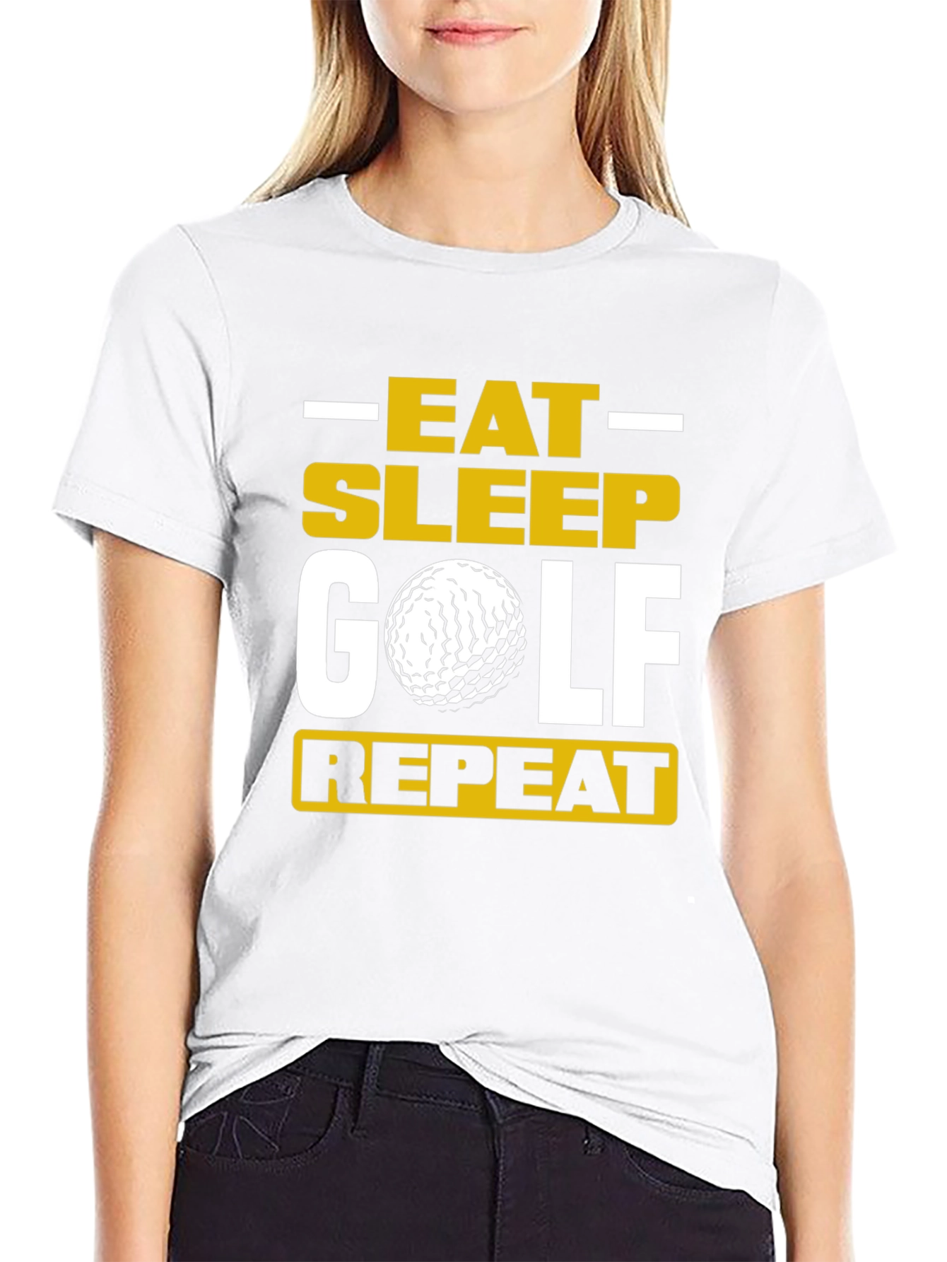 Eat Sleep Golf Repeat T-Shirt - Golfer Gift Tee