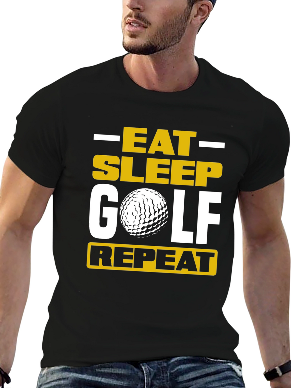 Eat Sleep Golf Repeat T-Shirt - Golfer Gift Tee