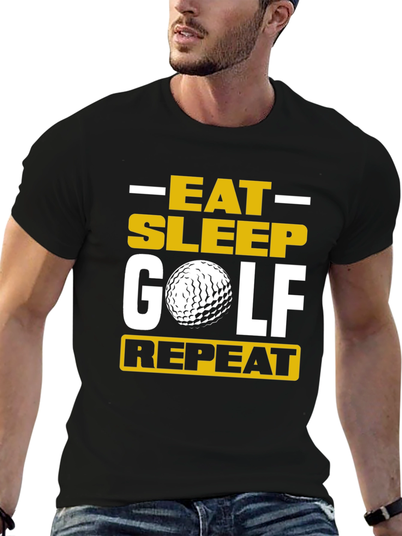 Eat Sleep Golf Repeat T-Shirt - Golfer Gift Tee