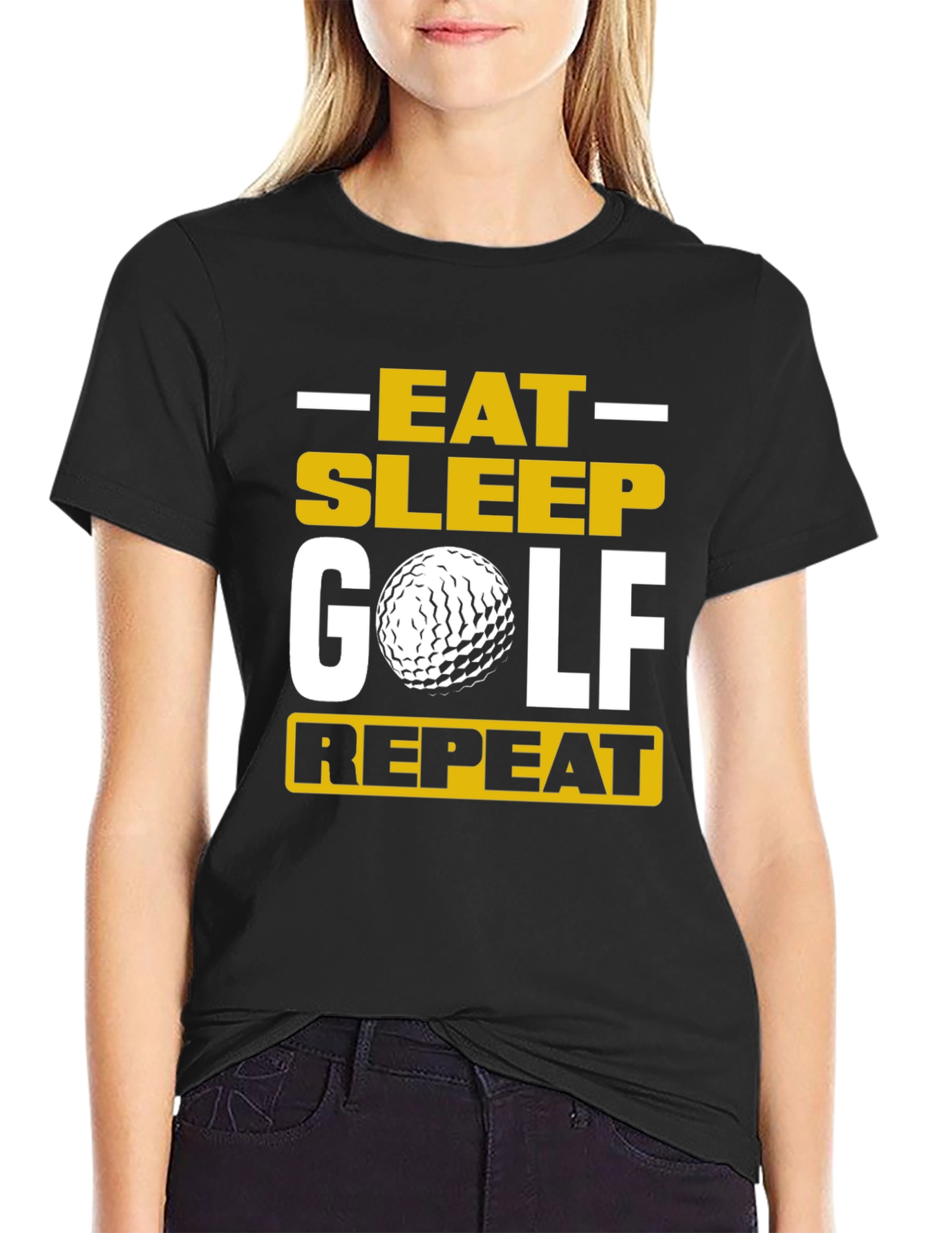 Eat Sleep Golf Repeat T-Shirt - Golfer Gift Tee
