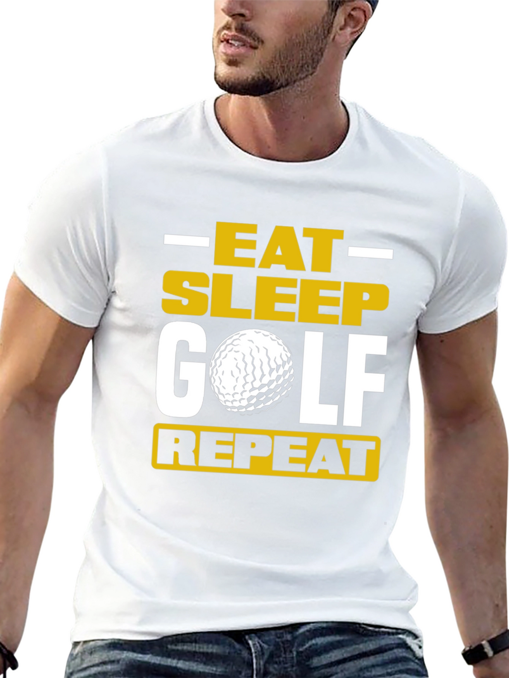 Eat Sleep Golf Repeat T-Shirt - Golfer Gift Tee