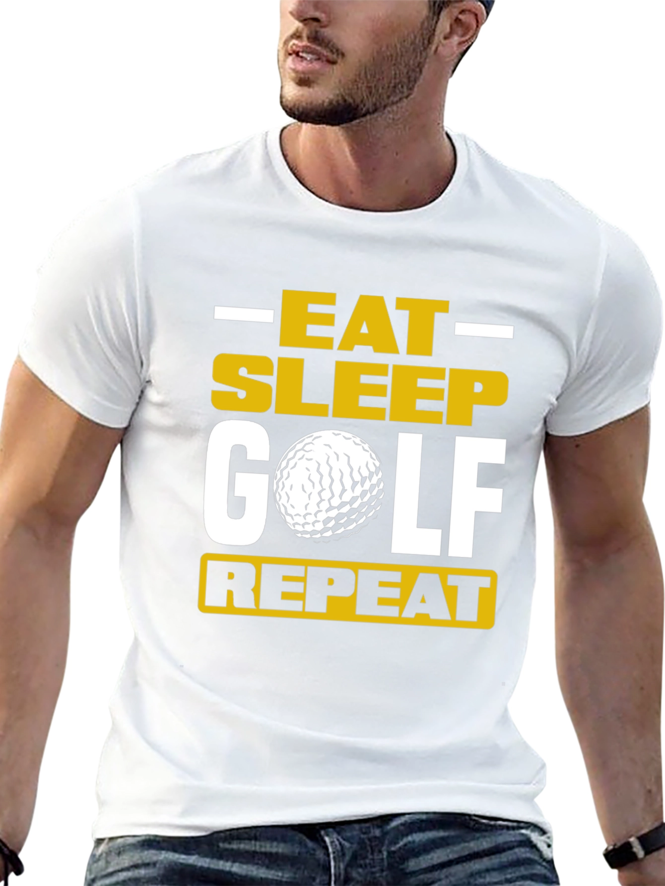 Eat Sleep Golf Repeat T-Shirt - Golfer Gift Tee