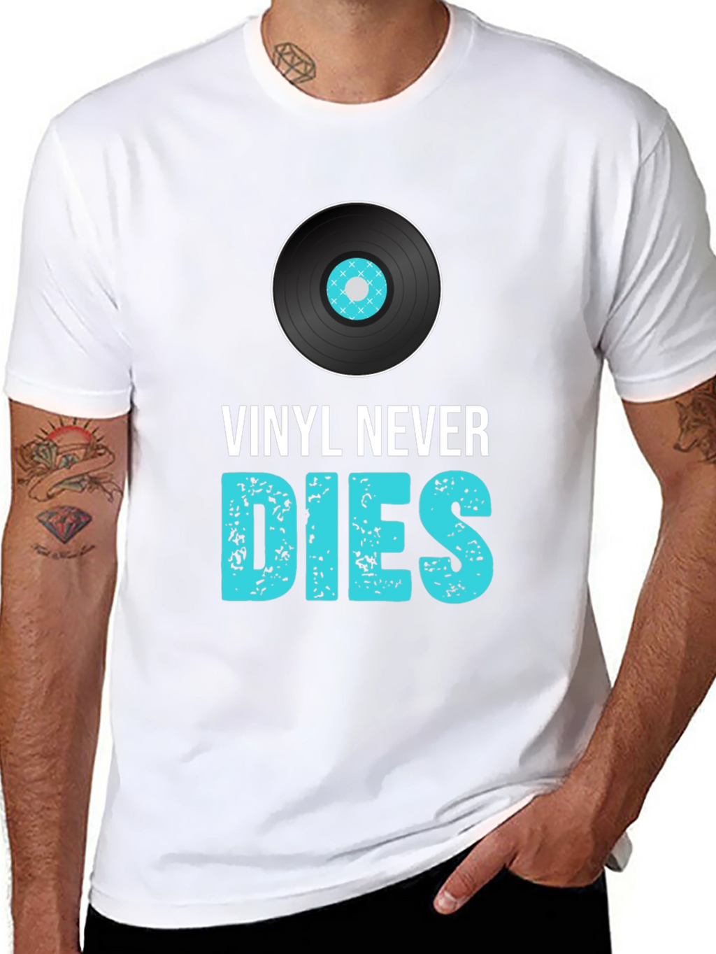 Vinyl Never Dies Graphic Tee - Music Lover T-Shirt