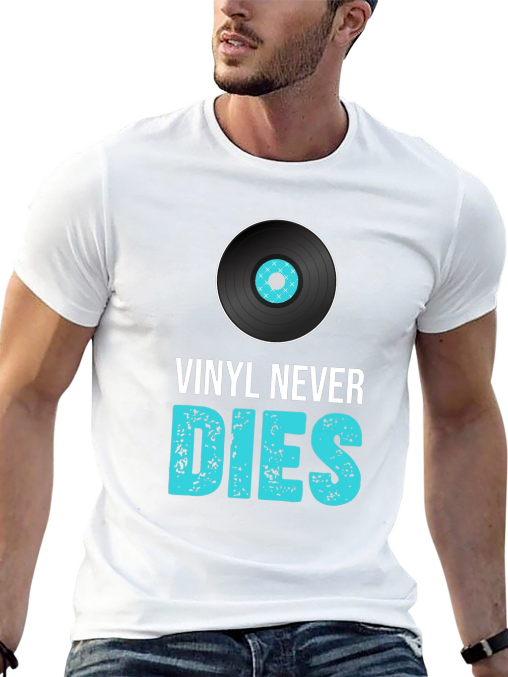 Vinyl Never Dies Graphic Tee - Music Lover T-Shirt