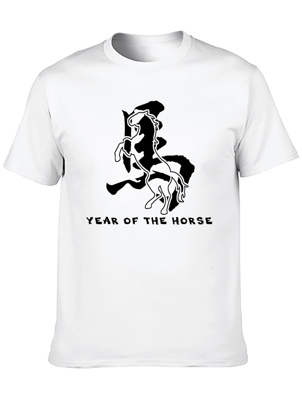 Year of the Horse Graphic Black T-Shirt