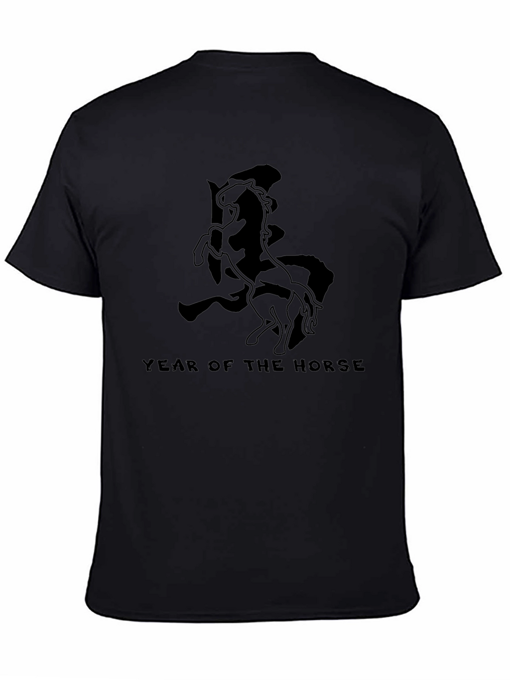 Year of the Horse Graphic Black T-Shirt