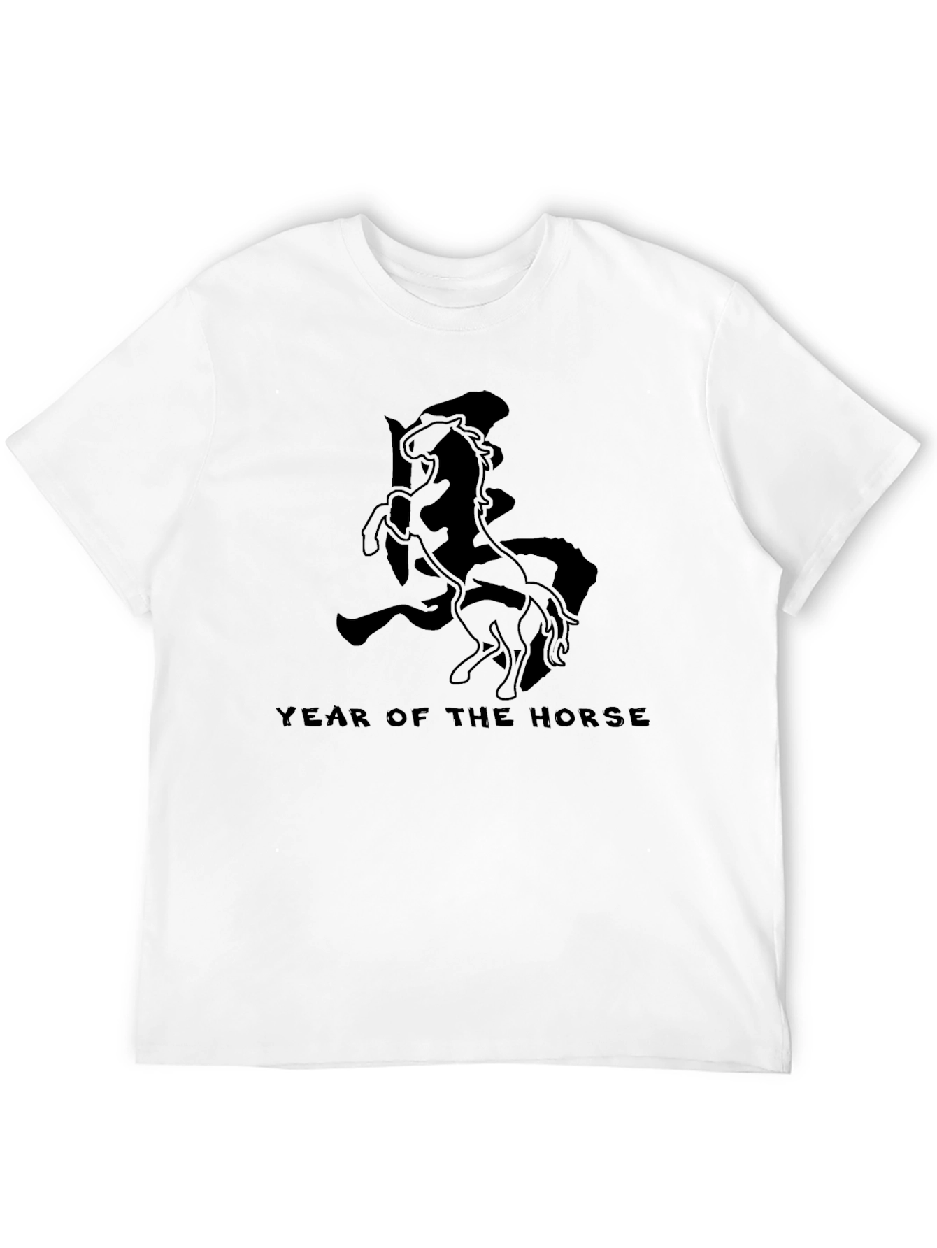 Year of the Horse Graphic Black T-Shirt