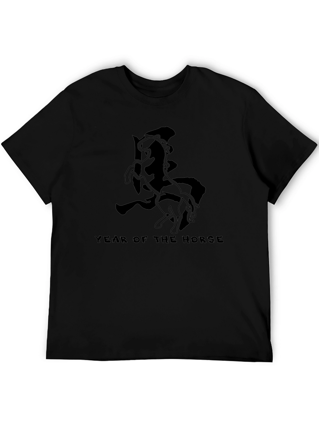 Year of the Horse Graphic Black T-Shirt