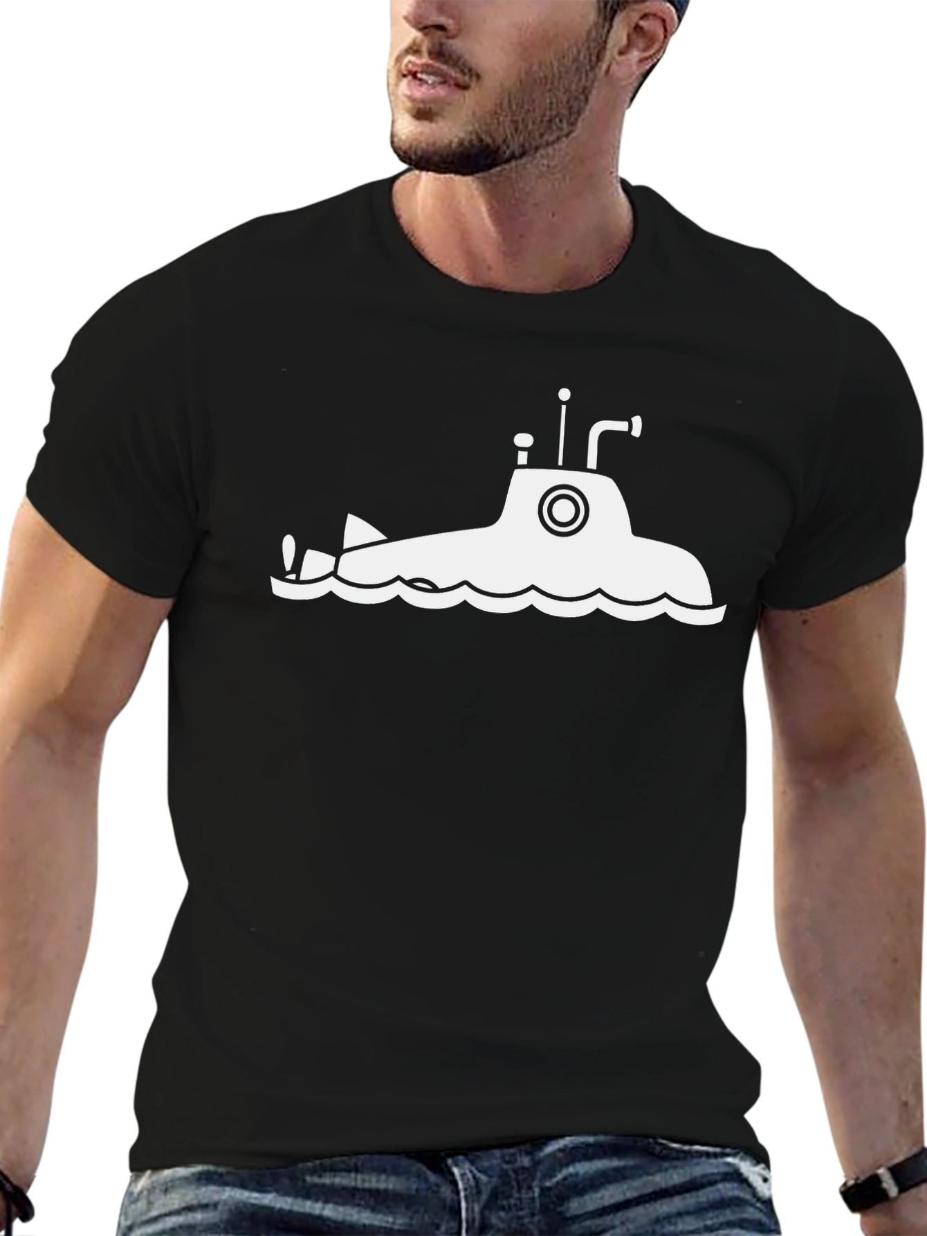 Submarine Graphic Black T-Shirt
