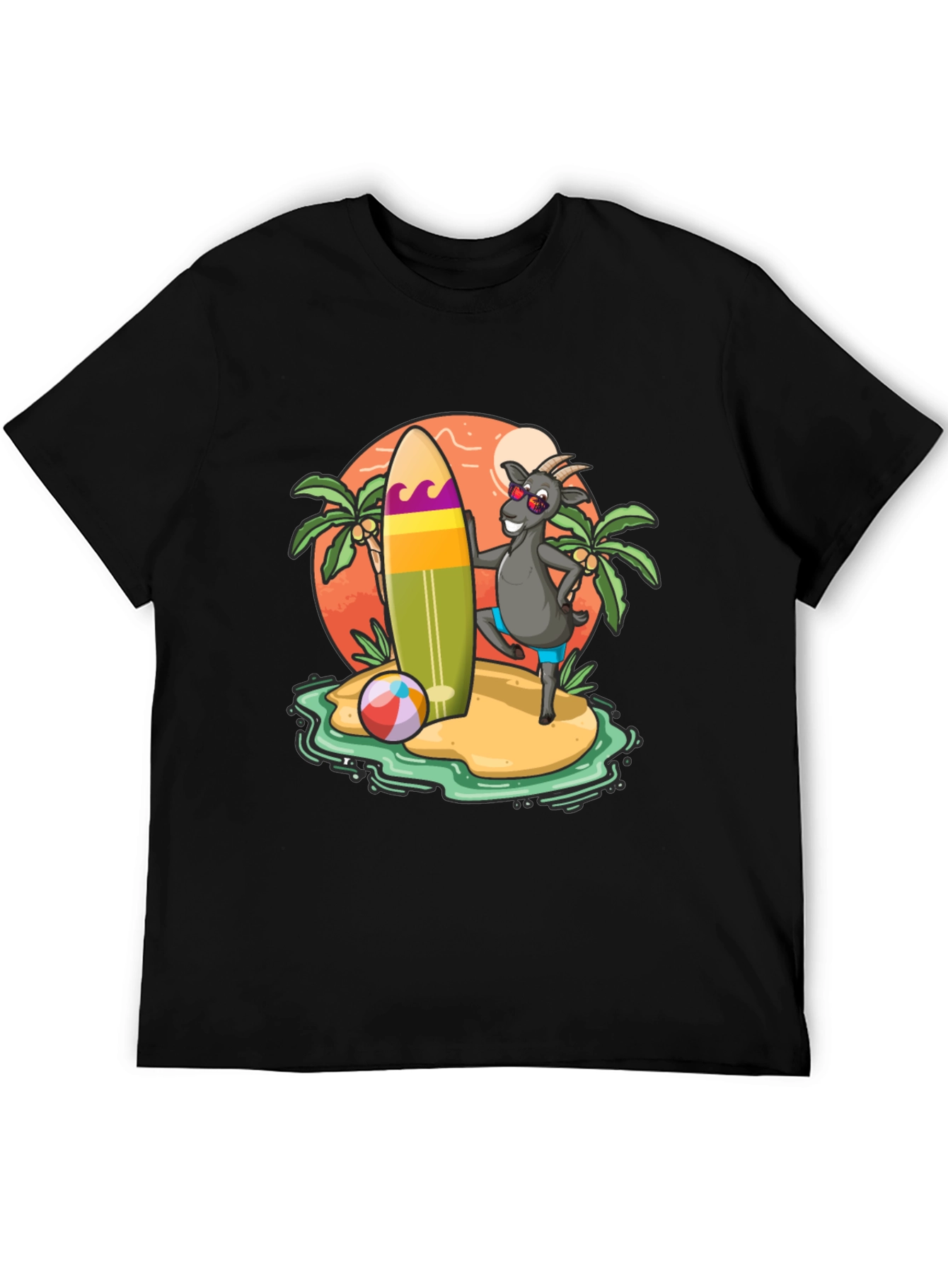 Surfing Goat T-Shirt - Beach Island Style