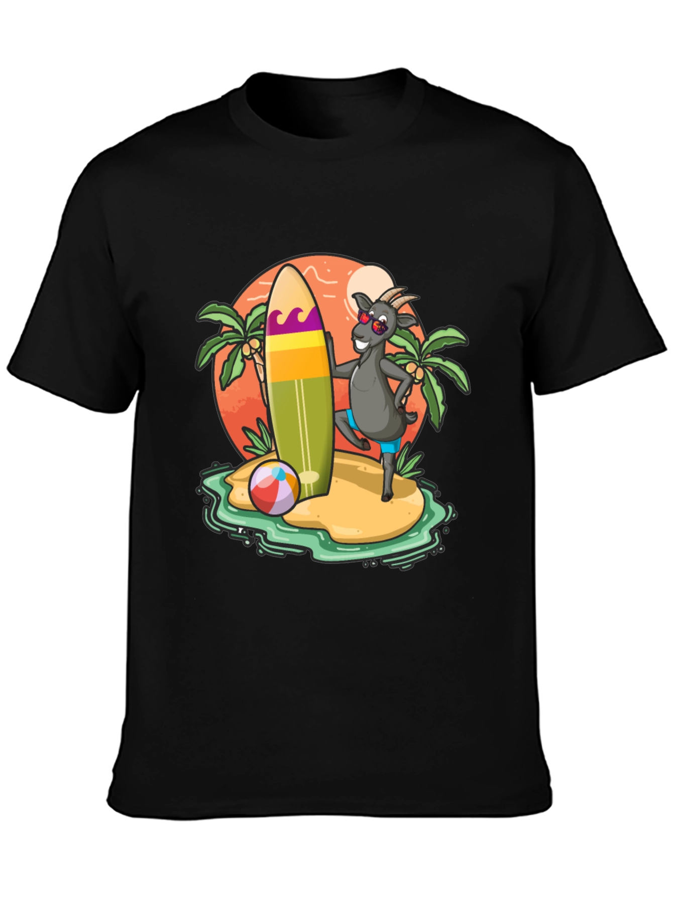 Surfing Goat T-Shirt - Beach Island Style