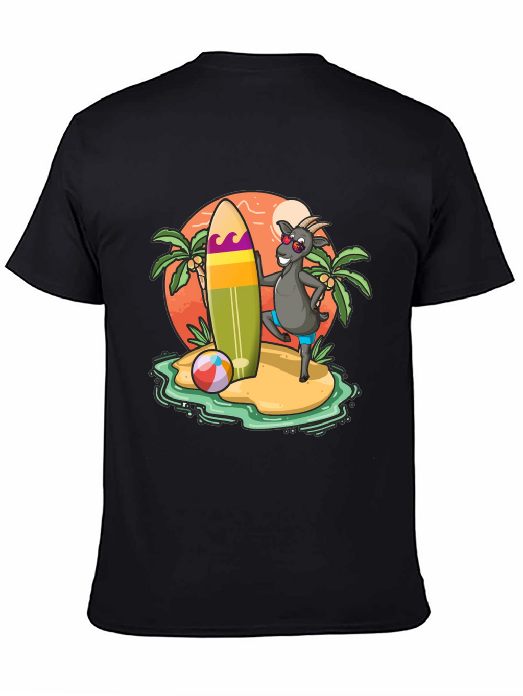 Surfing Goat T-Shirt - Beach Island Style