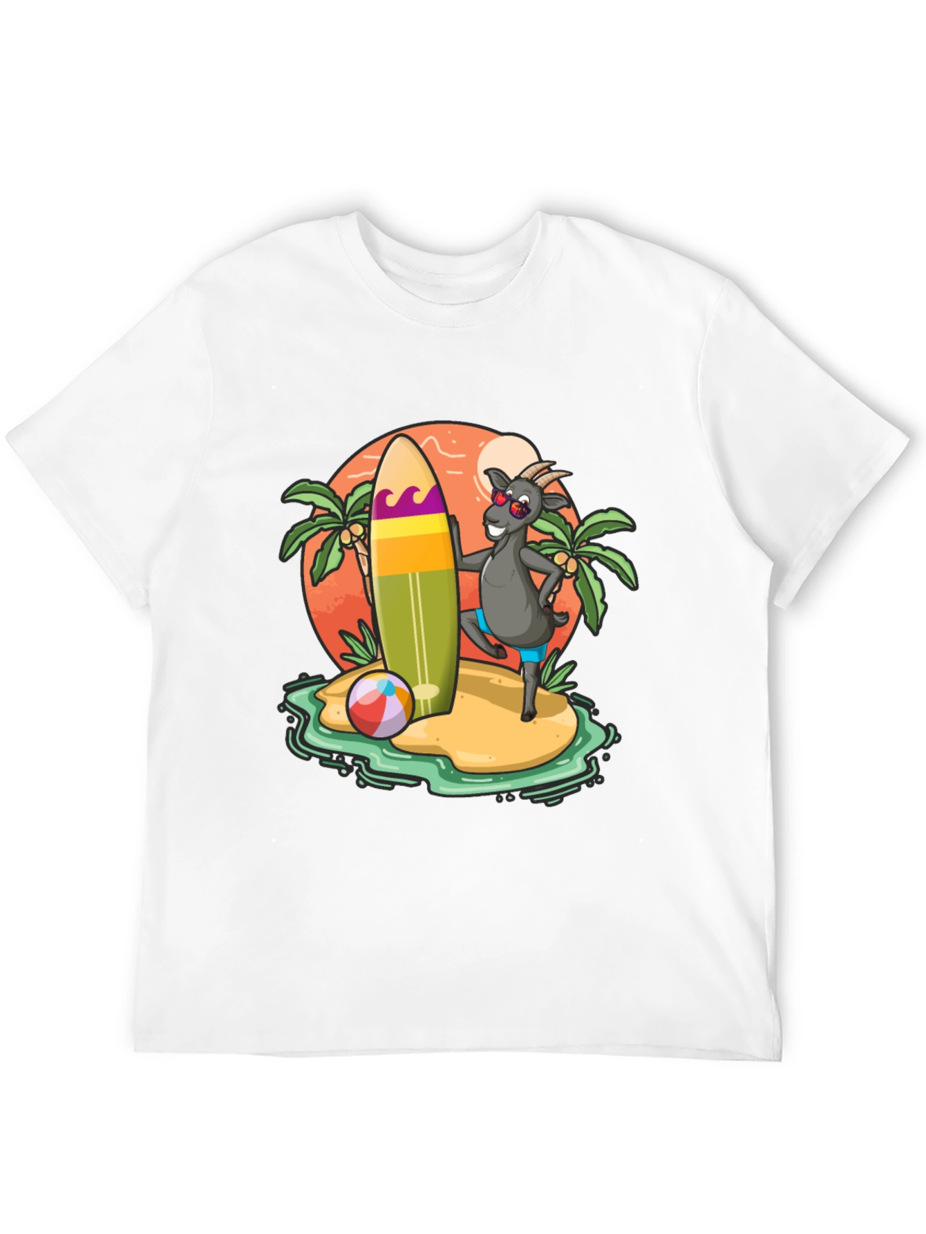 Surfing Goat T-Shirt - Beach Island Style