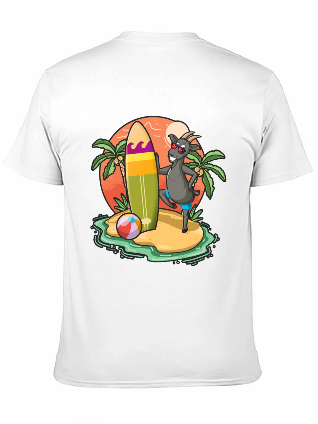 Surfing Goat T-Shirt - Beach Island Style