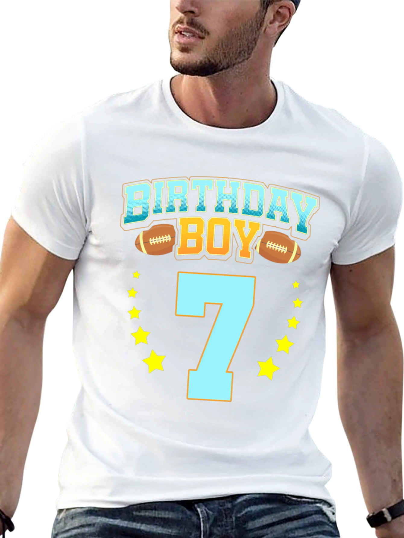 Birthday Boy Football 7th Birthday T-Shirt