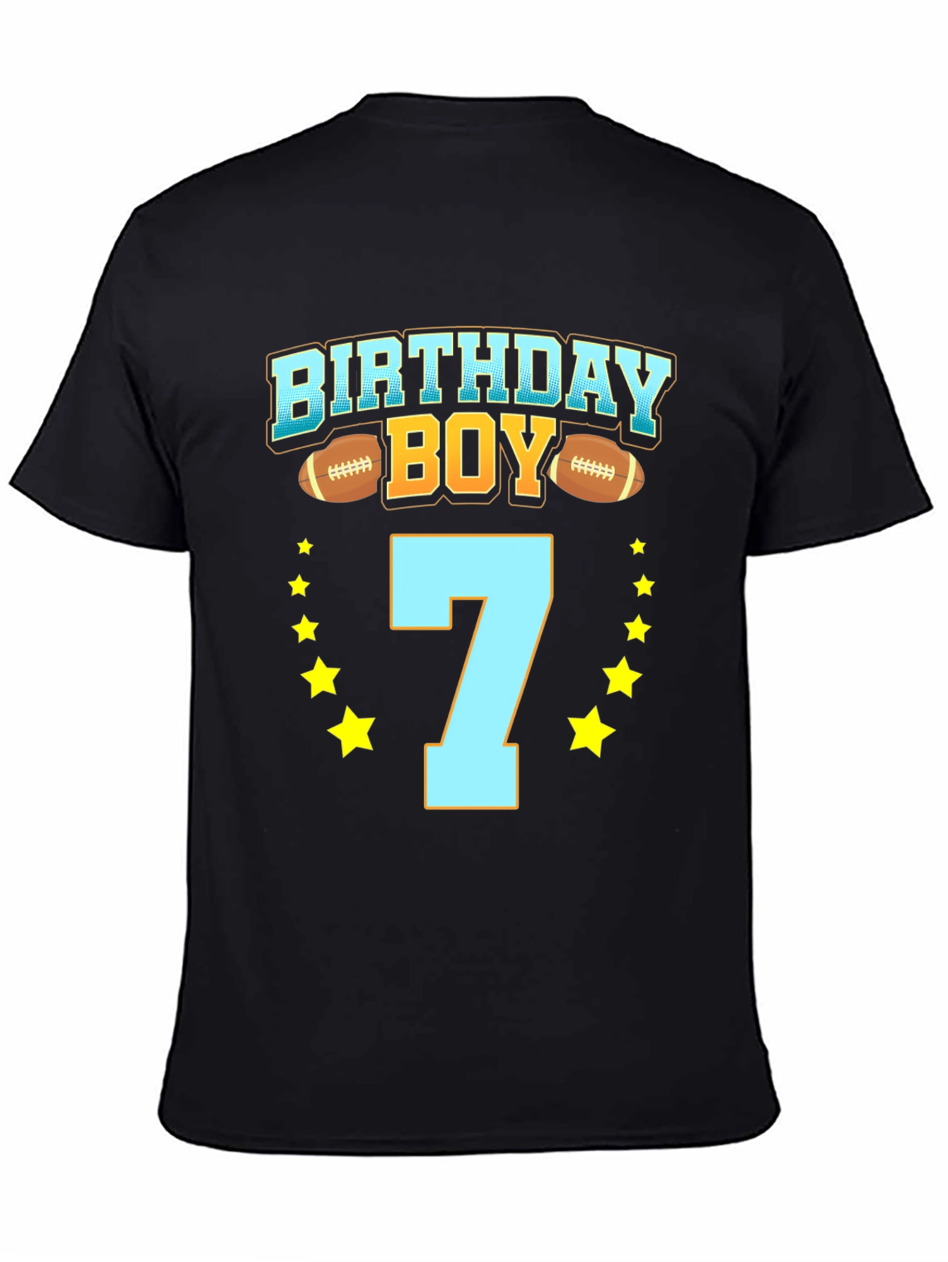 Birthday Boy Football 7th Birthday T-Shirt