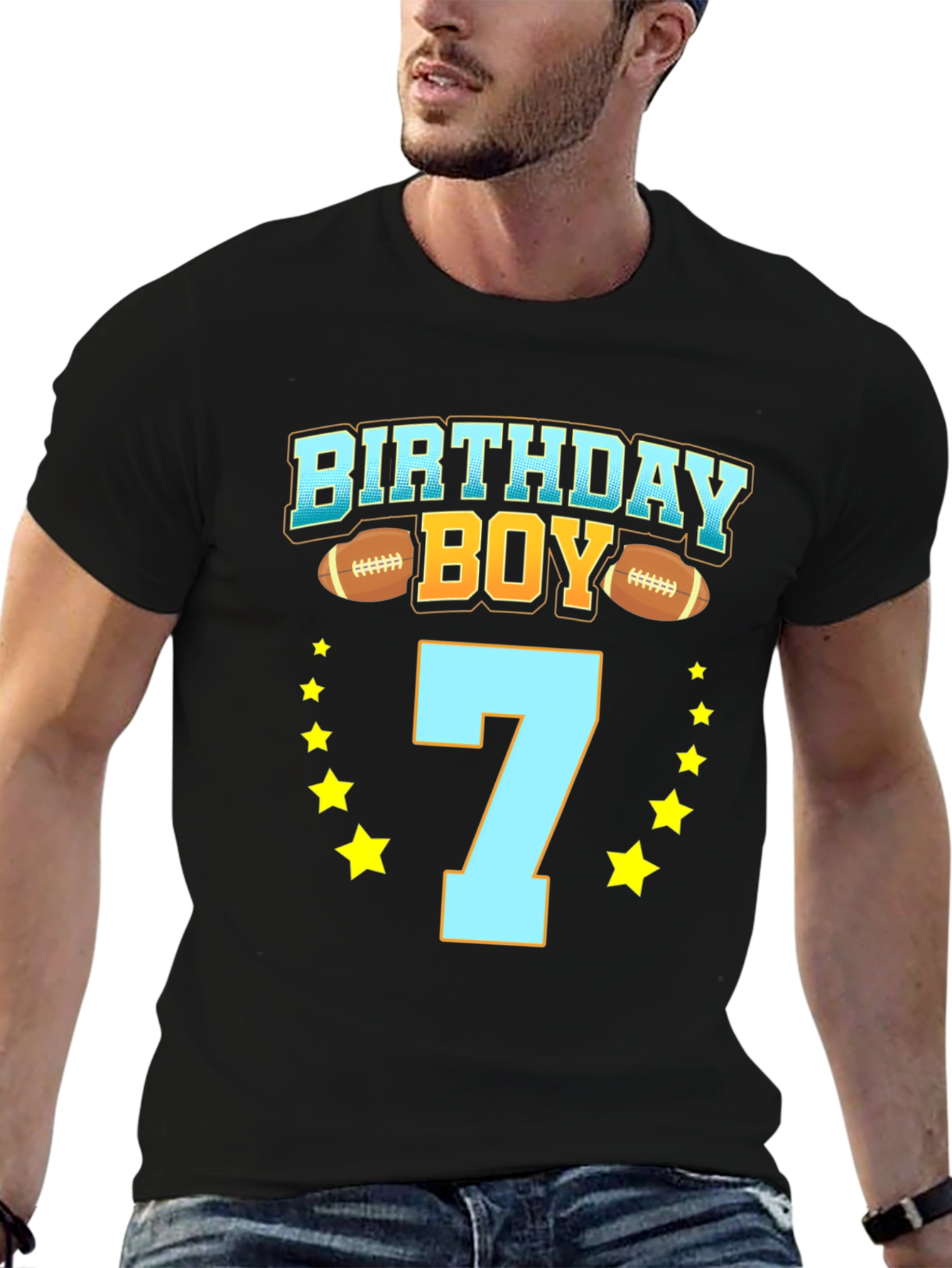Birthday Boy Football 7th Birthday T-Shirt