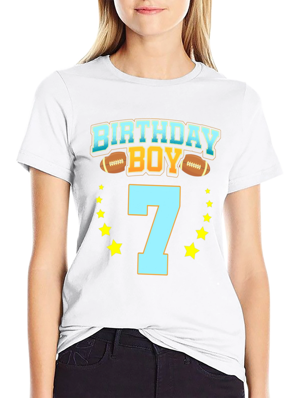 Birthday Boy Football 7th Birthday T-Shirt