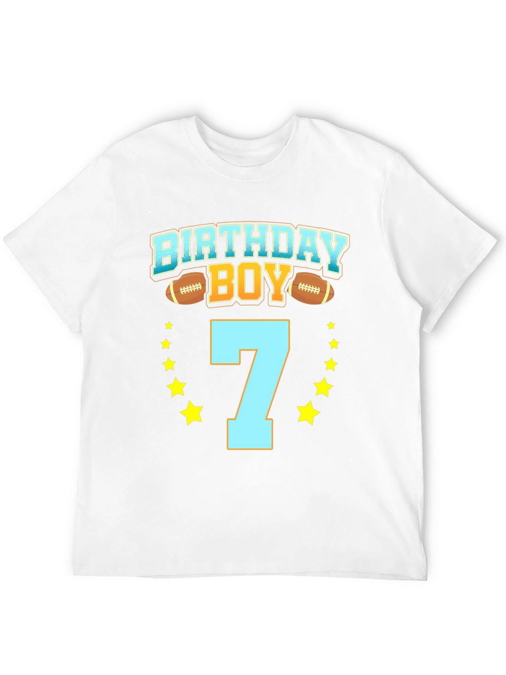 Birthday Boy Football 7th Birthday T-Shirt