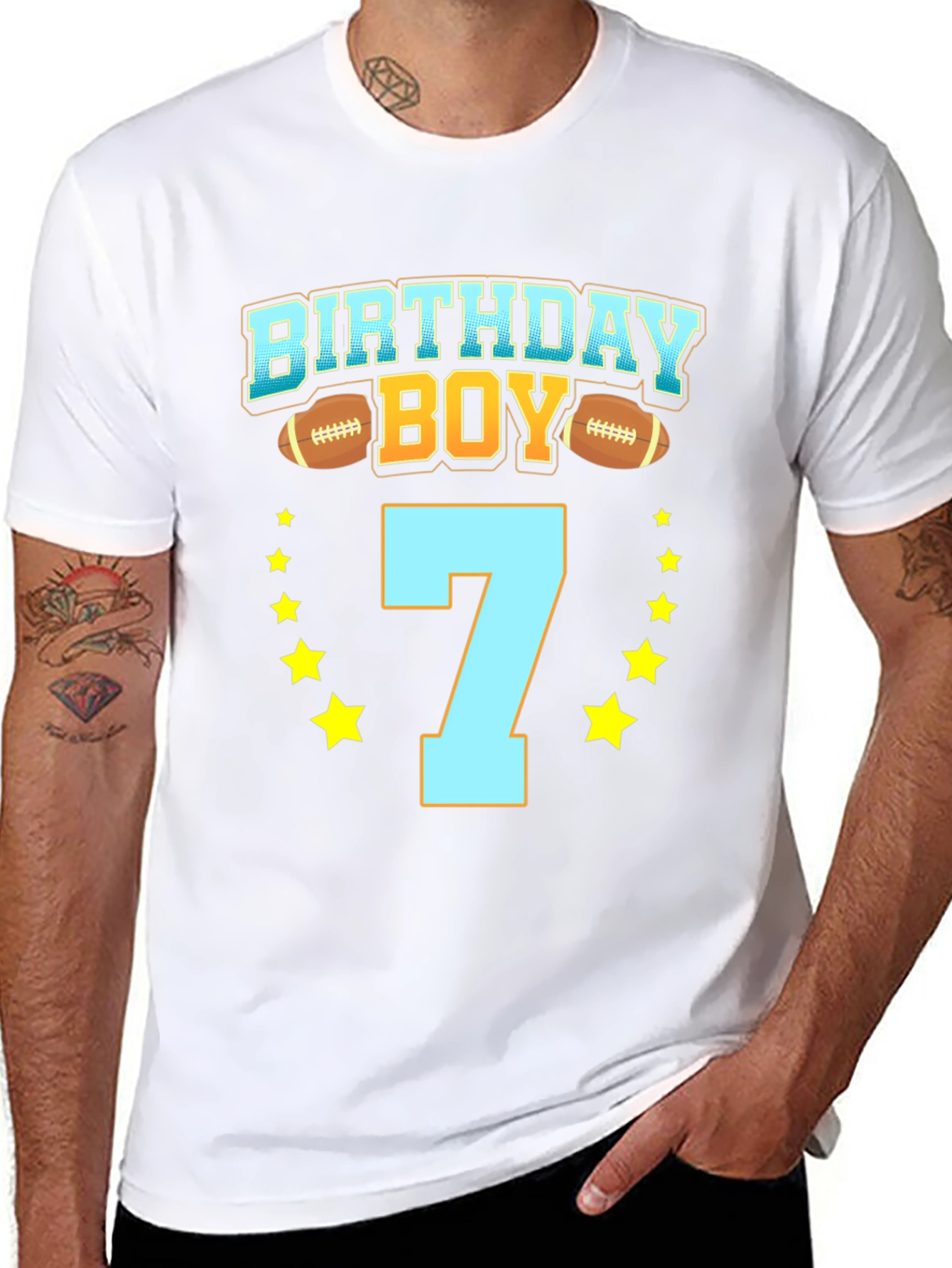 Birthday Boy Football 7th Birthday T-Shirt