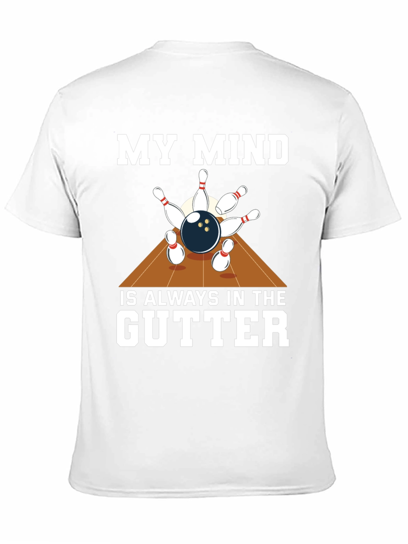 Bowling Humor T-Shirt - Mind in the Gutter Tee