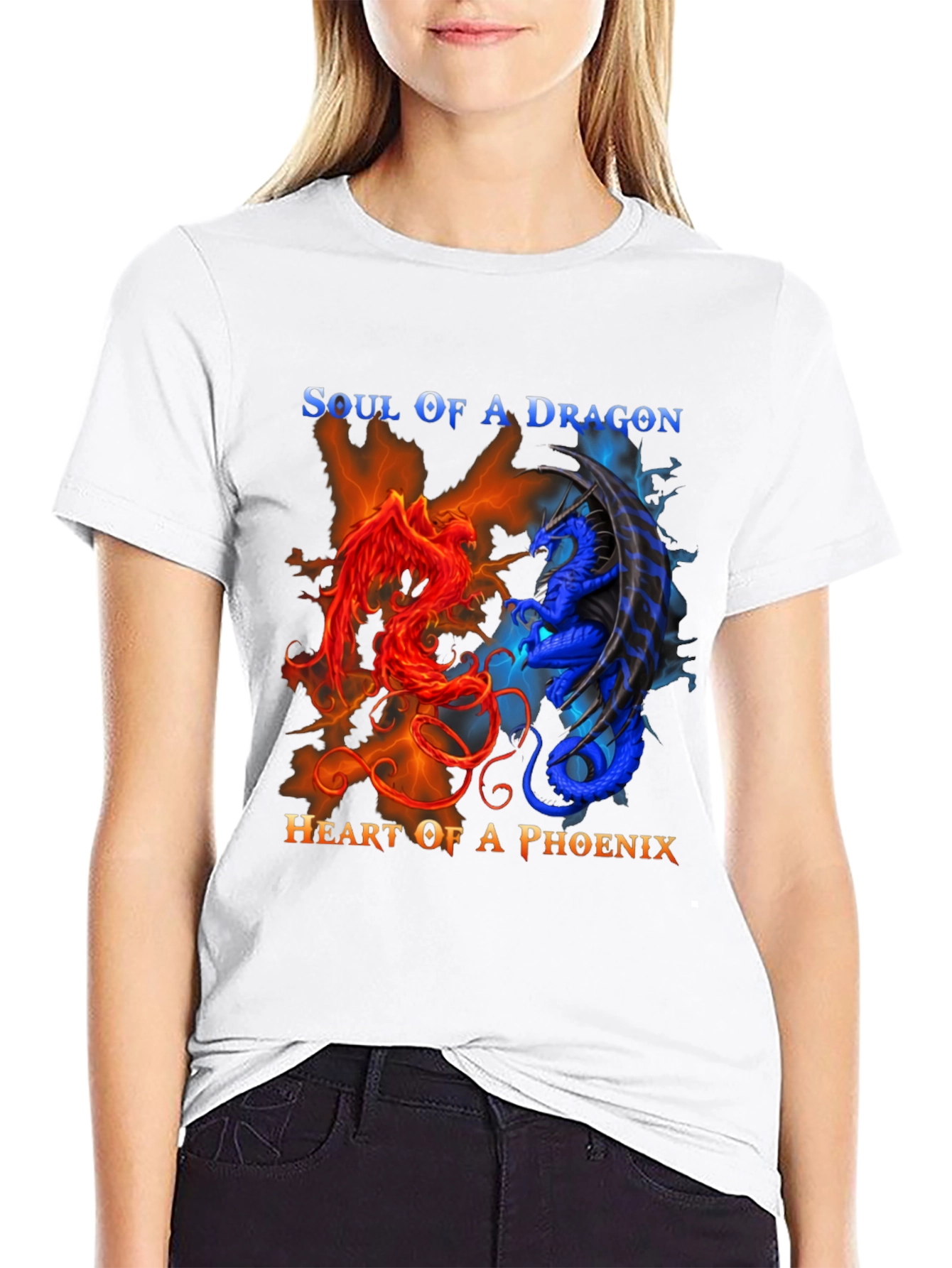 Soul of Dragon Heart of Phoenix Graphic Tee